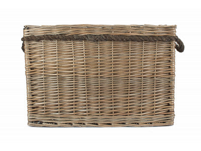 Basket, SET 2 RECTANGULAR ROPE HANDLED LOG BASKETS