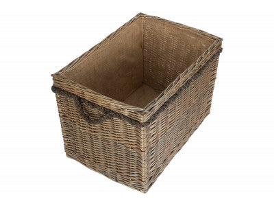 Basket, LARGE RECTANGULAR ROPE HANDLED LOG BASKET