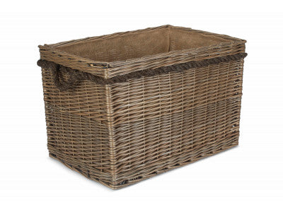 Basket, LARGE RECTANGULAR ROPE HANDLED LOG BASKET