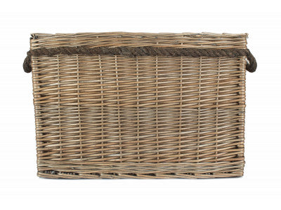 Basket, LARGE RECTANGULAR ROPE HANDLED LOG BASKET
