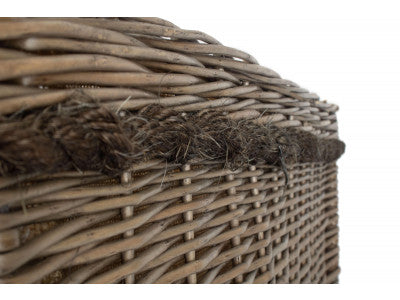 Basket, LARGE RECTANGULAR ROPE HANDLED LOG BASKET