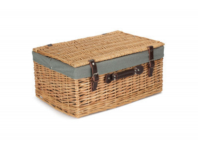 "Basket, 20" BUFF HAMPER with GREY SAGE LINING"