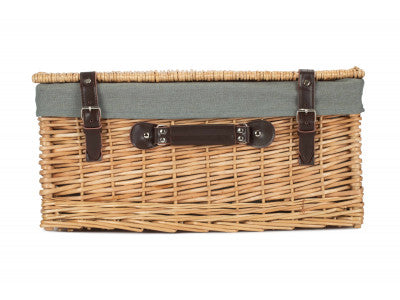 "Basket, 20" BUFF HAMPER with GREY SAGE LINING"