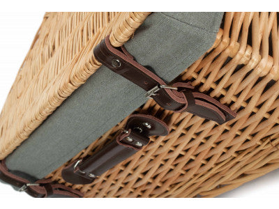 "Basket, 20" BUFF HAMPER with GREY SAGE LINING"