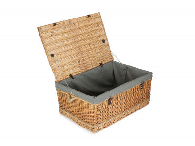 "Basket, 28" ROPE HANDLED TRUNK with GREY SAGE LINING"