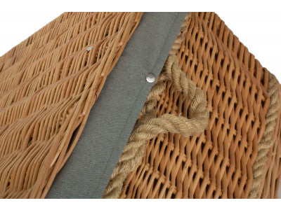"Basket, 28" ROPE HANDLED TRUNK with GREY SAGE LINING"