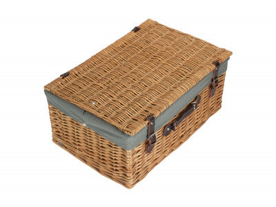 "Basket, 22" BUFF HAMPER with GREY SAGE LINING"