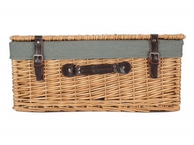 "Basket, 22" BUFF HAMPER with GREY SAGE LINING"