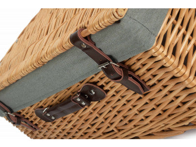 "Basket, 22" BUFF HAMPER with GREY SAGE LINING"