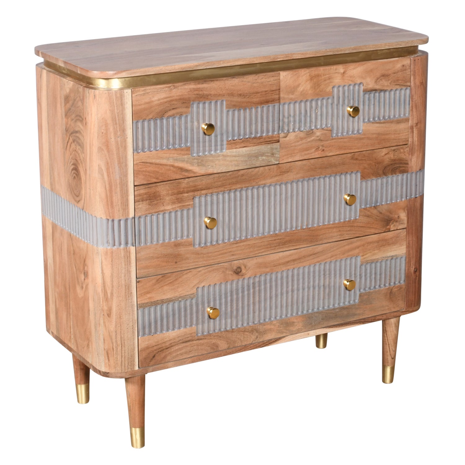 Acacia Wood 4 Drawers Chest