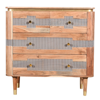 Acacia Wood 4 Drawers Chest