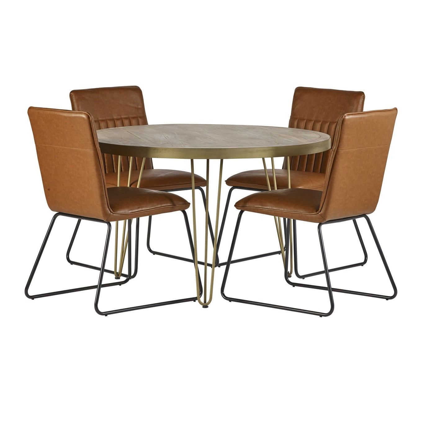 Light Gold Round Dining Table 