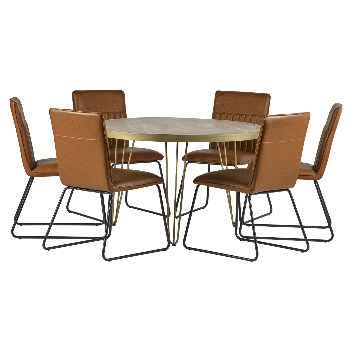 Light Gold Round Dining Table 