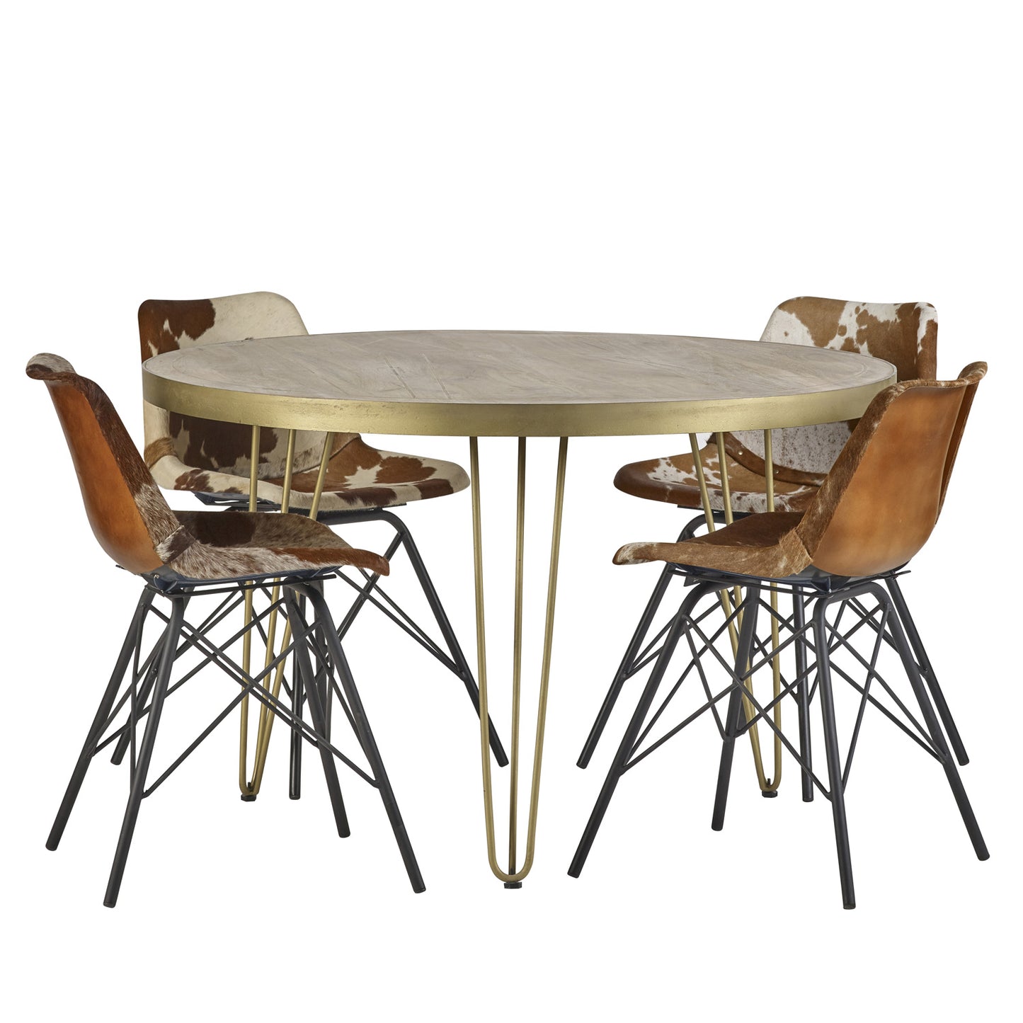 Light Gold Round Dining Table 