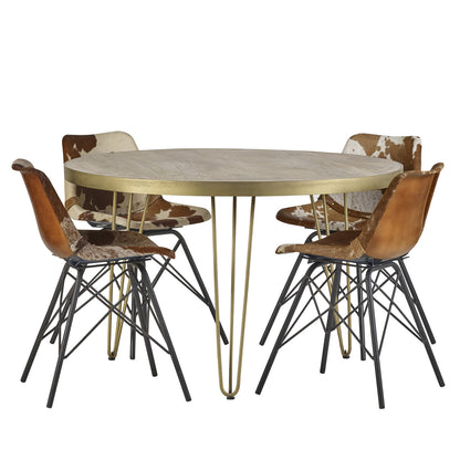 Light Gold Round Dining Table 
