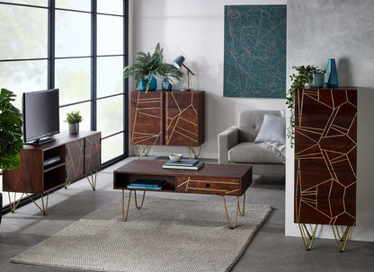 Dark Gold Tall Chest of Drawers