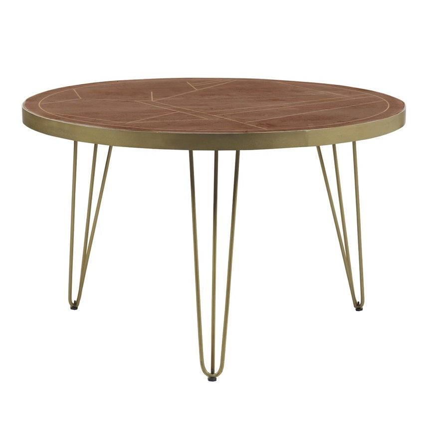 Dark Gold Round Dining Table 