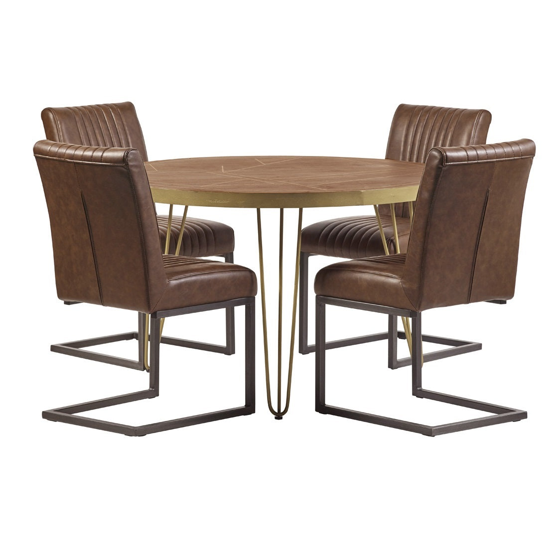 Dark Gold Round Dining Table 