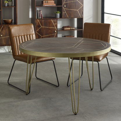 Dark Gold Round Dining Table 