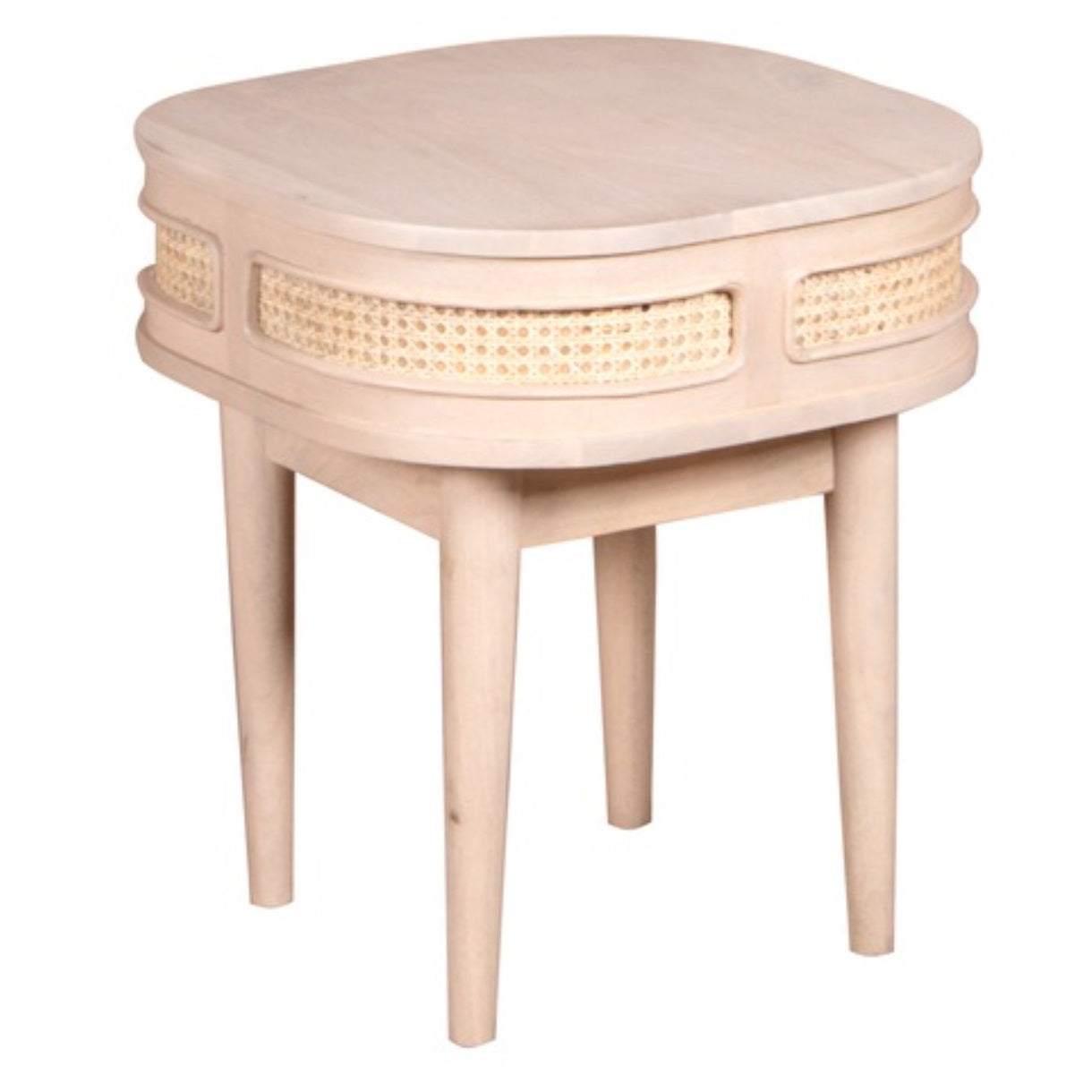 Cane & Mango Wood Bedside Table