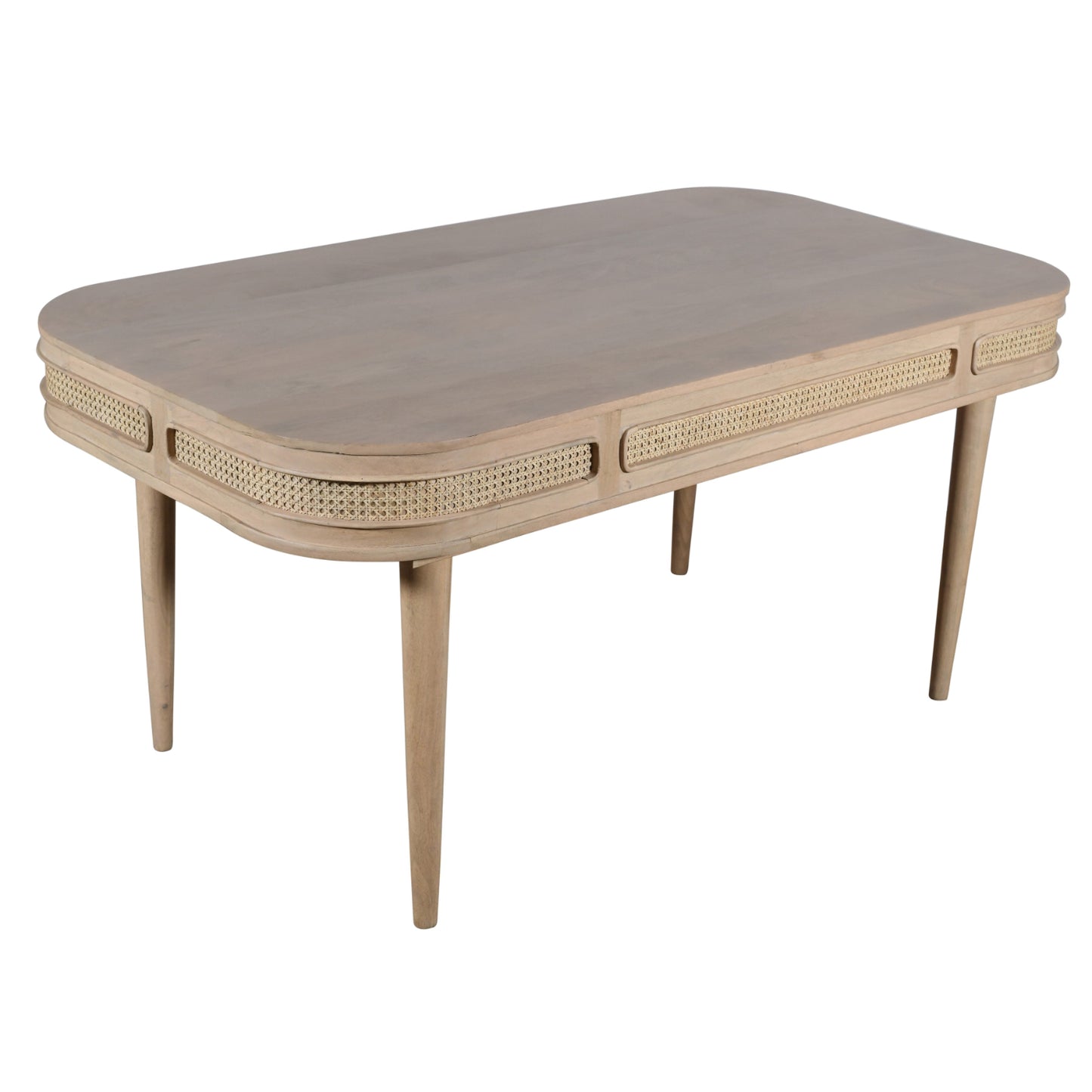 Cane & Mango Wood Dining Table 6 Seater