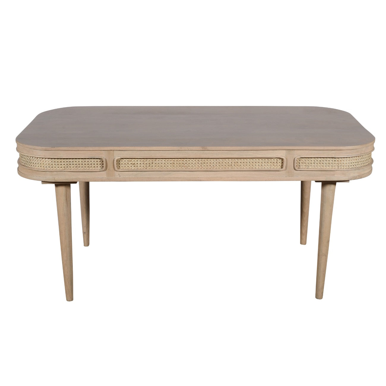 Cane & Mango Wood Dining Table 6 Seater