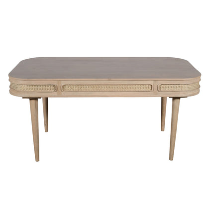 Cane & Mango Wood Dining Table 6 Seater