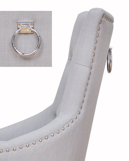 Walnut Accent Narrow Back Upholstered Dining Chair - Grey (Pack Of Two) : Pair of exquisite oak upholstered dining chairs. Part of the  Walnut dining room furniture ranges