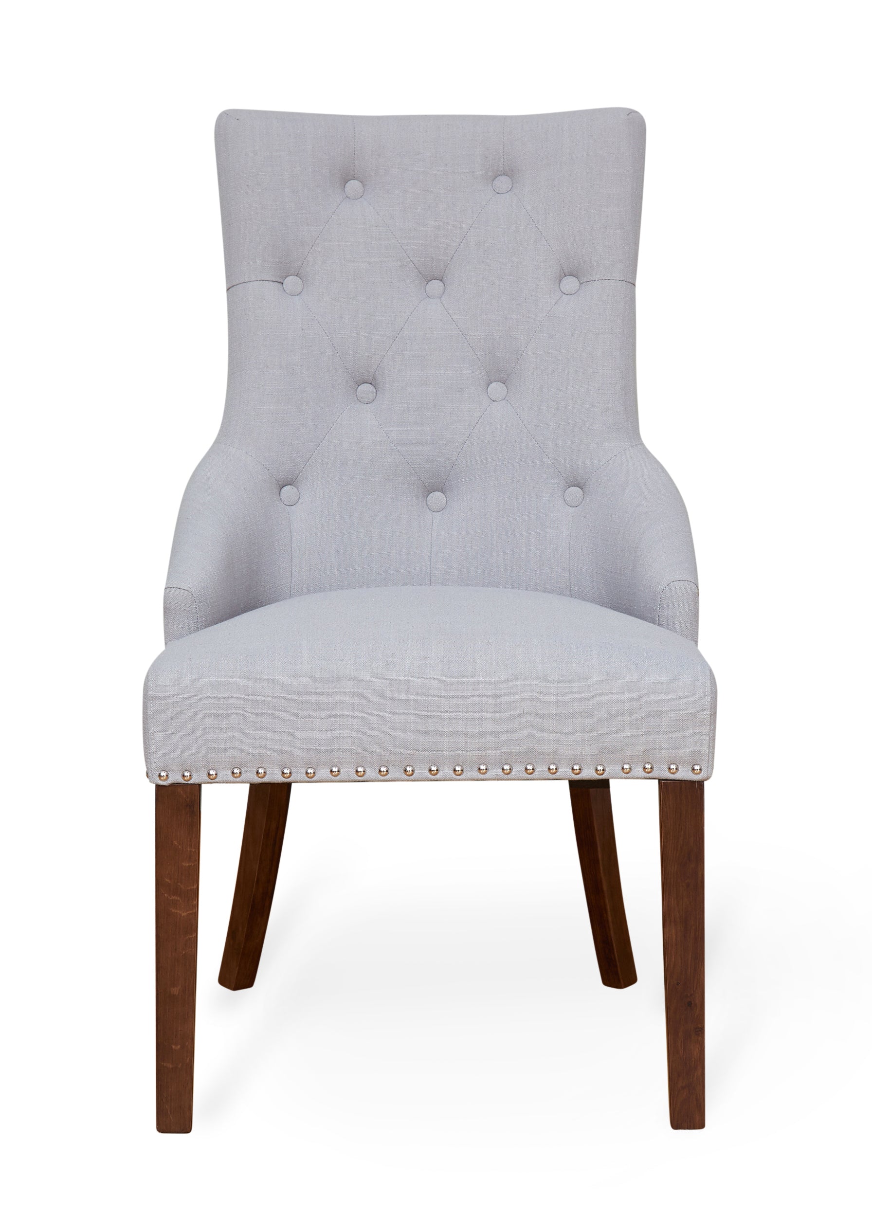 Walnut Accent Narrow Back Upholstered Dining Chair - Grey (Pack Of Two) : Pair of exquisite oak upholstered dining chairs. Part of the  Walnut dining room furniture ranges