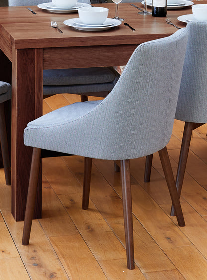 Walnut Grey Chair (Pack of two) : Pair of exquisite oak upholstered dining chairs. Part of the  Walnut dining room furniture ranges