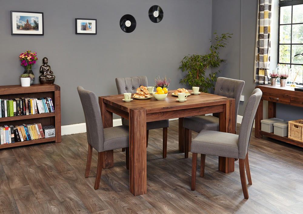 Walnut Dining Table (4 Seater) : Walnut four seater dining table. Stylish solutions for contemporary dining. Part of the Walnutdining room furniture range.