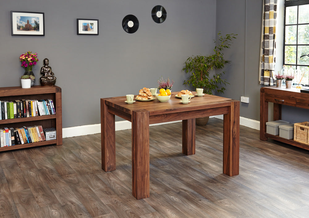 Walnut Dining Table (4 Seater) : Walnut four seater dining table. Stylish solutions for contemporary dining. Part of the Walnutdining room furniture range.