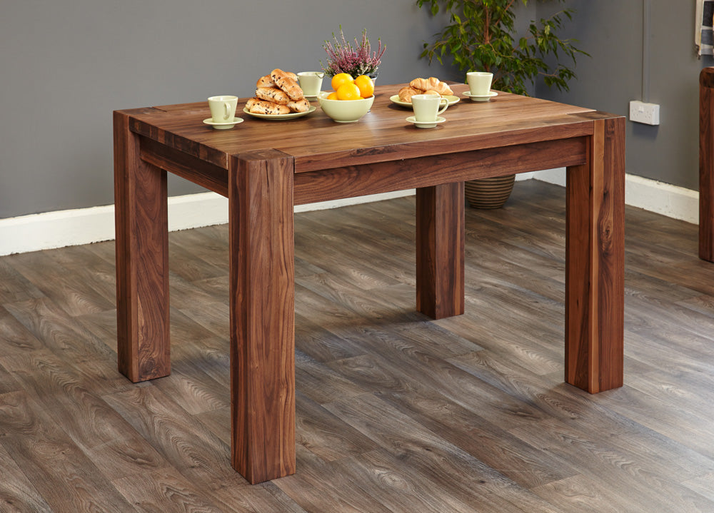 Walnut Dining Table (4 Seater) : Walnut four seater dining table. Stylish solutions for contemporary dining. Part of the Walnutdining room furniture range.