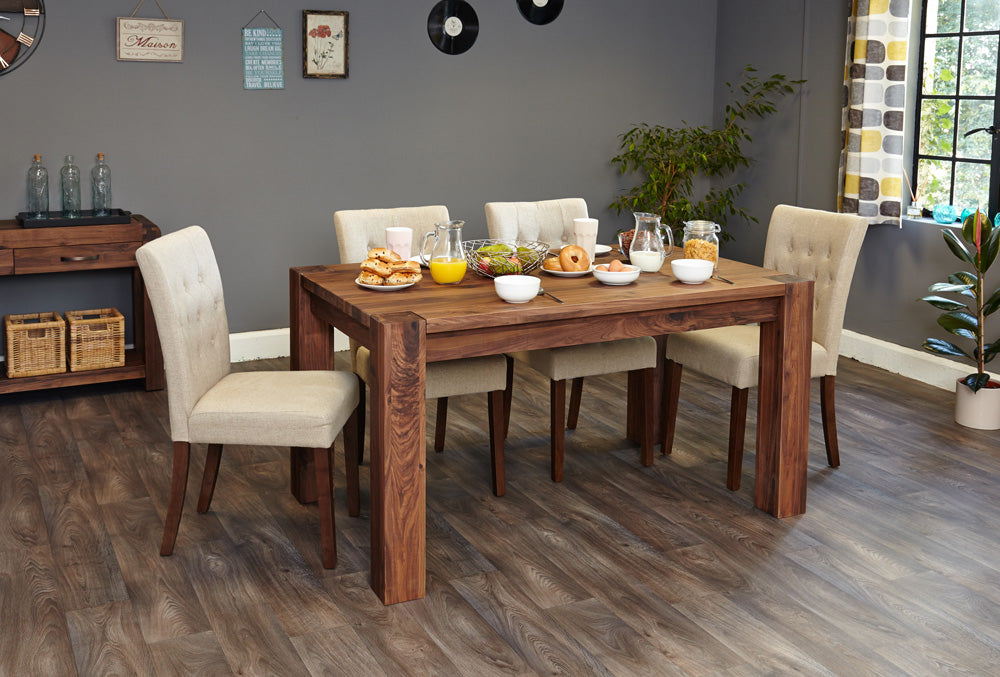Walnut 150cm Dining Table (4/6 Seater) : Walnut six seater dining table. Stylish solutions for contemporary dining. Part of the Walnut dining room furniture range.