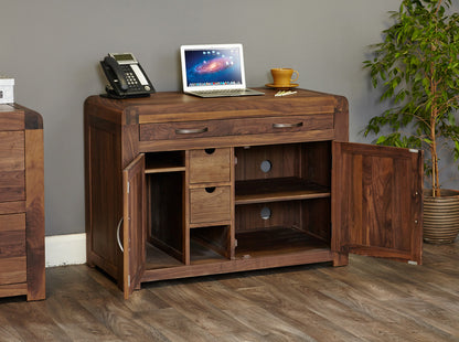 Walnut Hidden Home Office : Walnut Hidden Home Office computer desk. This stylish desk is designed to hide away all your computer equipment. Part of the Walnut home office furniture range.