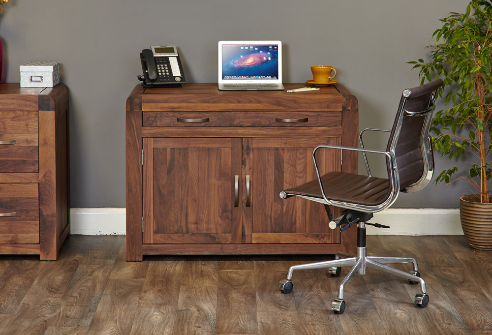 Walnut Hidden Home Office : Walnut Hidden Home Office computer desk. This stylish desk is designed to hide away all your computer equipment. Part of the Walnut home office furniture range.