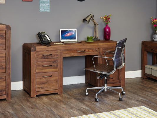 Walnut Twin Pedestal Computer Desk : Walnut large twin pedestal computer desk. Stylish solutions for contemporary living. Part of the walnut home office furniture range.
