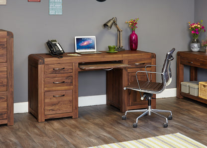 Walnut Twin Pedestal Computer Desk : Walnut large twin pedestal computer desk. Stylish solutions for contemporary living. Part of the walnut home office furniture range.