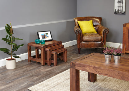 Walnut Nest of 3 Coffee Tables : Walnut nest of three tables. Stylish solutions for contemporary living. Part of the Walnut living room furniture range.