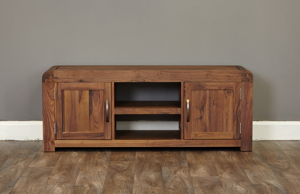 Walnut Widescreen Television Cabinet : Walnut widescreen television (TV) and DVD cabinet. Stylish solutions for contemporary living. Part of the walnut living room furniture range.