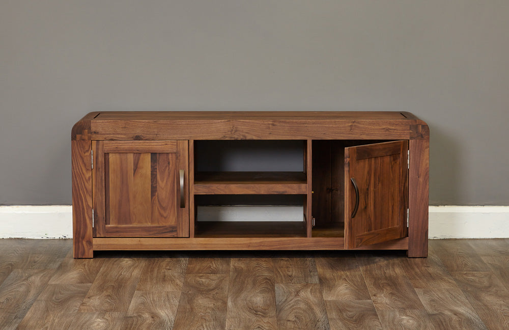 Walnut Widescreen Television Cabinet : Walnut widescreen television (TV) and DVD cabinet. Stylish solutions for contemporary living. Part of the walnut living room furniture range.