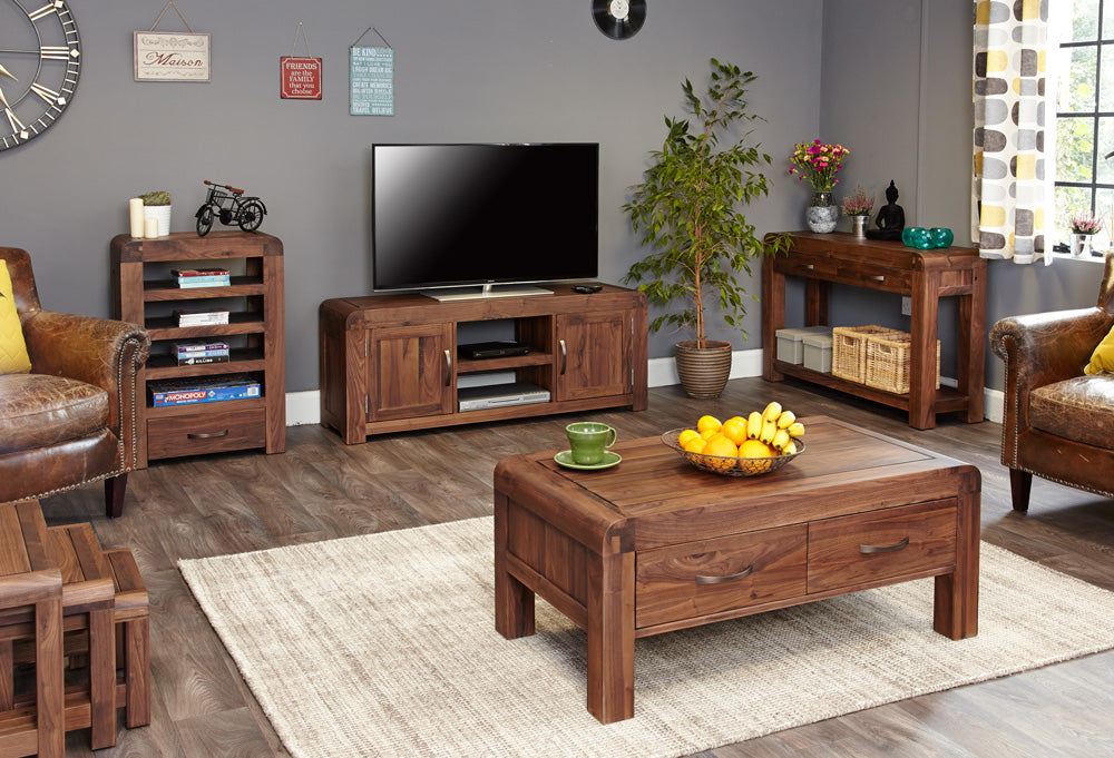 Walnut Widescreen Television Cabinet : Walnut widescreen television (TV) and DVD cabinet. Stylish solutions for contemporary living. Part of the walnut living room furniture range.