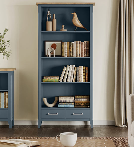 Tall bookcase :  Large, solid Reclaimed Wood and Steel Bookcase, stylish