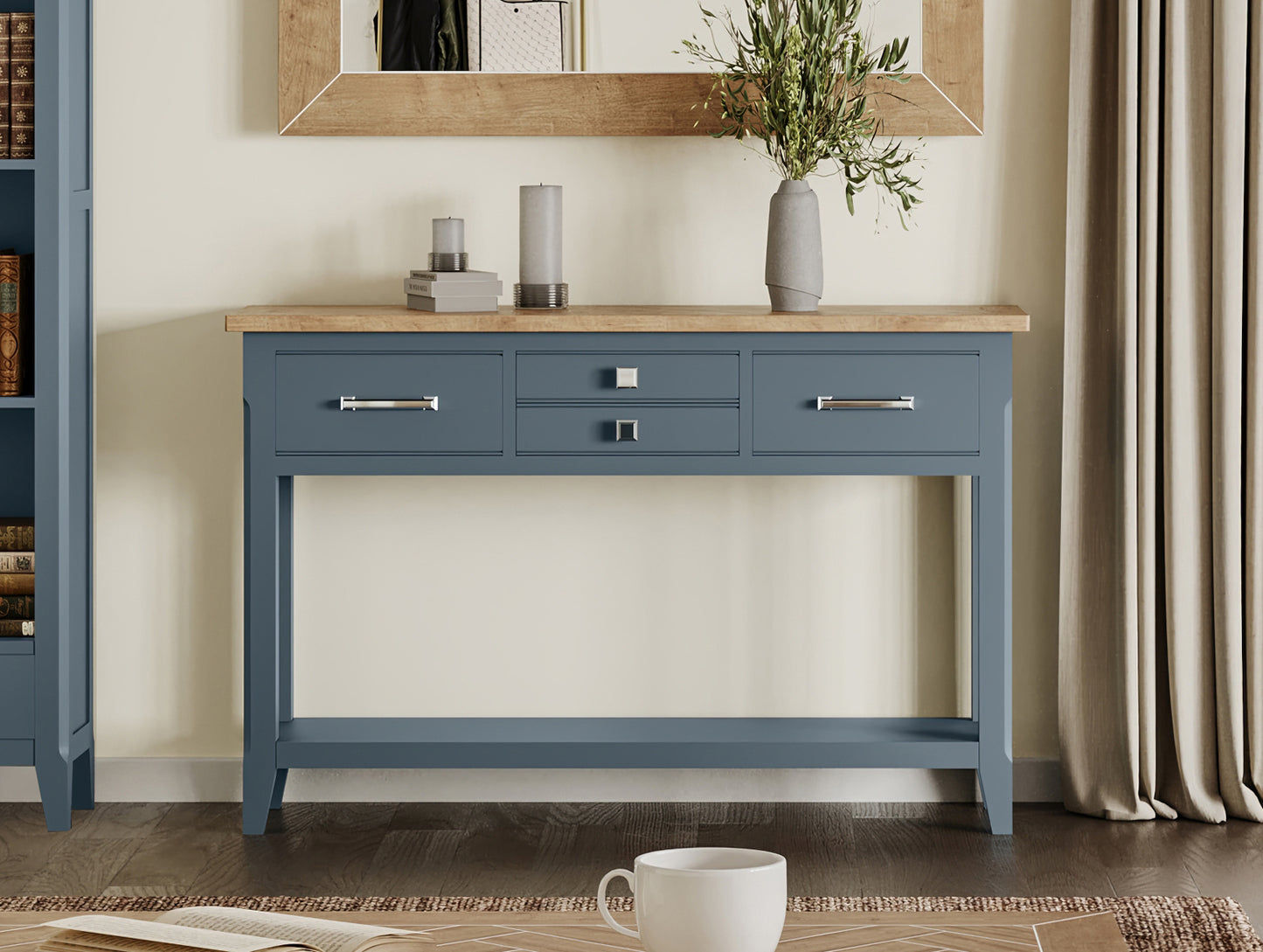 Console Table :  Reclaimed Wood and Steel Small Console Table, stylish