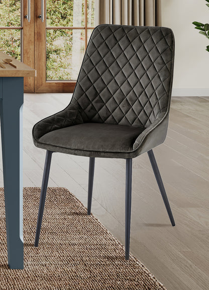 Dining Chairl - GUN METAL GREY (Pack of Two) : 