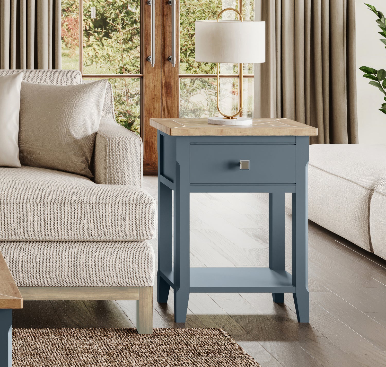 One Drawer Lamp Table : 