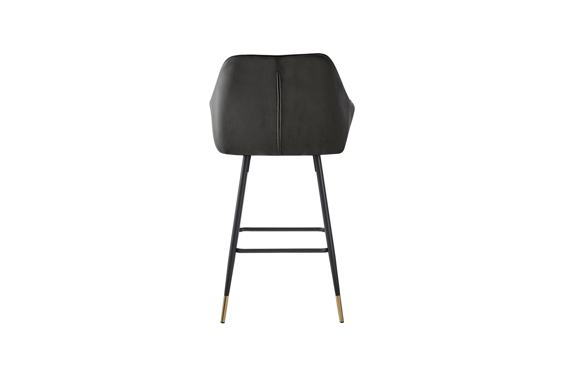 Bar Stool - GUN METAL GREY (Pack of Two) :  Reclaimed Range, Black Leather, Steel Framed Bar Stool With Antiqued, Distressed Leather, stylish