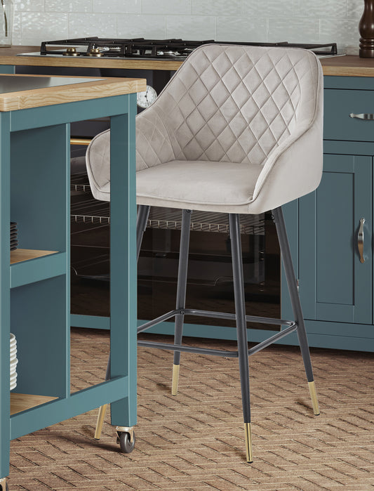 Bar Stool - MINK (Pack of Two) :  Reclaimed Range, Black Leather, Steel Framed Bar Stool With Antiqued, Distressed Leather, stylish