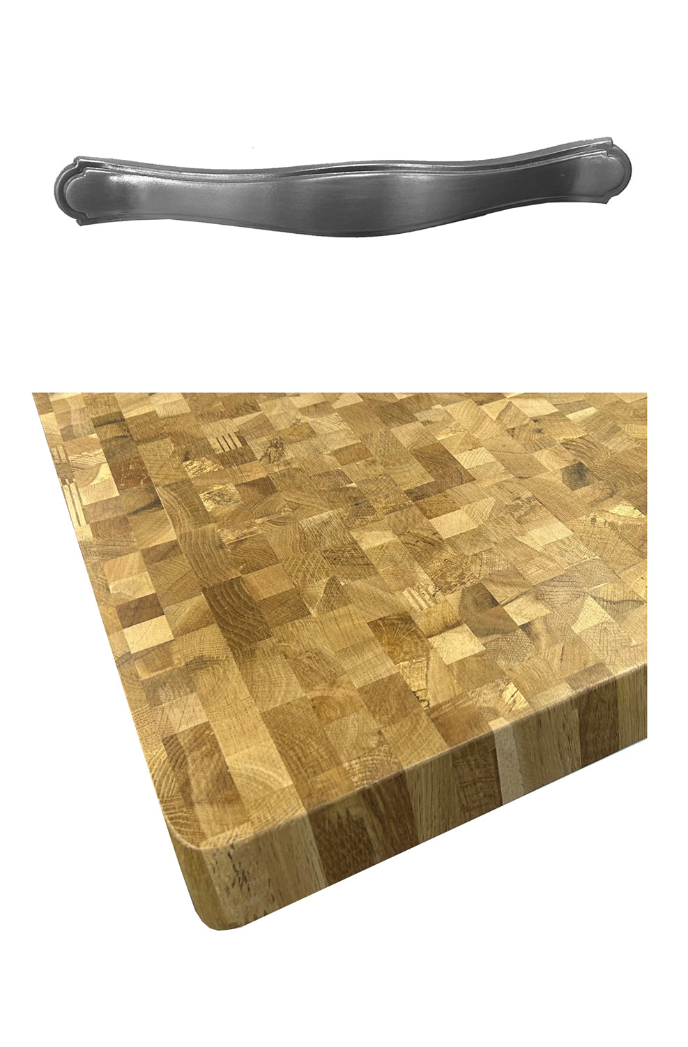 Kitchen Island (White) with Butchers Block : 