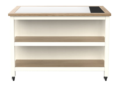 Kitchen Island (Cream) Open with Breakfast Bar : 